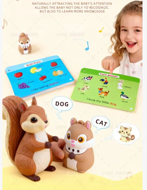 Talking Squirrel with 55 Double-Sided Educational Flash Cards for Kids - Image 3